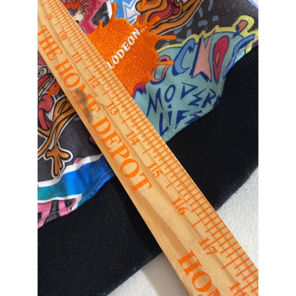 Nickelodeon Crop Hoodie 90's Rugrats S Allover Print‎ Embroidery Sleeve Logo - Picture 8 of 9